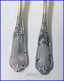 Cutlery Set 12 Pieces 6 Spoons 6 Forks Silver Plate Fresnais Art Nouveau