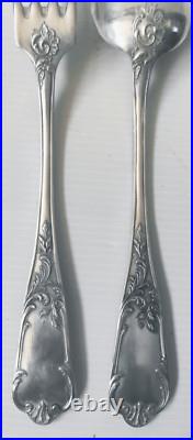 Cutlery Set 12 Pieces 6 Spoons 6 Forks Silver Plate Fresnais Art Nouveau