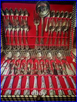 Cutlery Set 50 Piece Vintage Italian Silver Plated Stainless Steel In Case