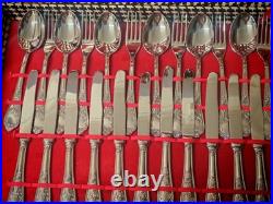 Cutlery Set 50 Piece Vintage Italian Silver Plated Stainless Steel In Case