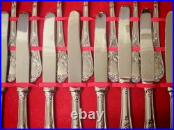Cutlery Set 50 Piece Vintage Italian Silver Plated Stainless Steel In Case