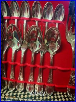 Cutlery Set 50 Piece Vintage Italian Silver Plated Stainless Steel In Case