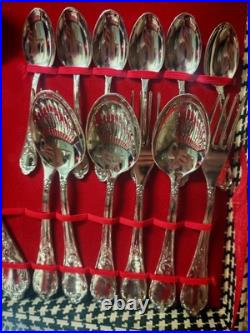 Cutlery Set 50 Piece Vintage Italian Silver Plated Stainless Steel In Case