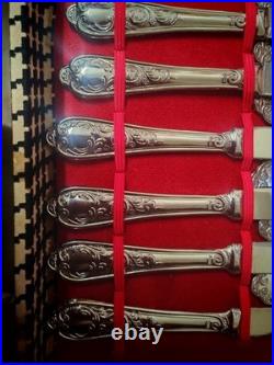 Cutlery Set 50 Piece Vintage Italian Silver Plated Stainless Steel In Case