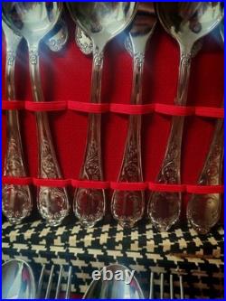 Cutlery Set 50 Piece Vintage Italian Silver Plated Stainless Steel In Case