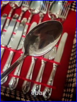 Cutlery Set 50 Piece Vintage Italian Silver Plated Stainless Steel In Case