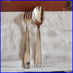 Cutlery set in silver plated 37 pieces GG punch decoration roller and shell