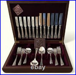 Debenhams Jesmond Silver Plate Cutlery Set in Wooden Canteen 32 pieces NB2.35