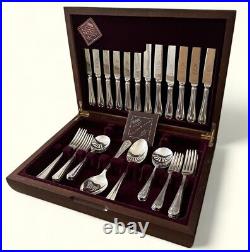Debenhams Jesmond Silver Plate Cutlery Set in Wooden Canteen 32 pieces NB2.35