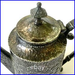 Derby Tea Set Silver Plate 4 Piece Teapot Creamer Sugar And Tray Repousse 1930's