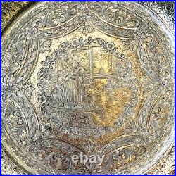 Derby Tea Set Silver Plate 4 Piece Teapot Creamer Sugar And Tray Repousse 1930's