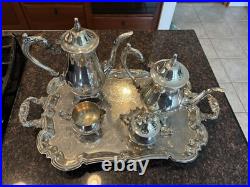 Du Maurier by Oneida, 4 Piece Silver-plate Coffee Pot 10.25 And Tea Pot 9 Tall