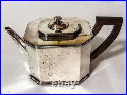 E388 Art deco Sheffield 6 piece coffee tea set silver plate stamped 500