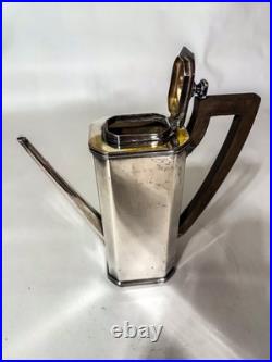 E388 Art deco Sheffield 6 piece coffee tea set silver plate stamped 500