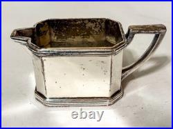 E388 Art deco Sheffield 6 piece coffee tea set silver plate stamped 500