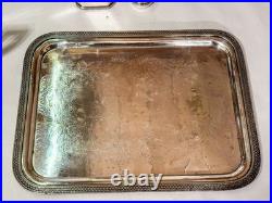 E388 Art deco Sheffield 6 piece coffee tea set silver plate stamped 500