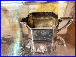 E388 Art deco Sheffield 6 piece coffee tea set silver plate stamped 500 E388 Art deco Sheffield 6 piece coffee tea set silver plate stamped 500