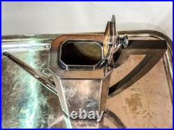 E388 Art deco Sheffield 6 piece coffee tea set silver plate stamped 500