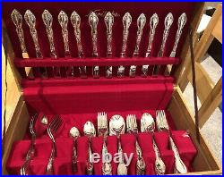 ELIZABETH ROSE Design NORITAKE JAPAN 124 Piece Canteen Of Silver Plated Cutlery