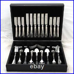 ENGLISH REED & RIBBON Design HERITAGE Silver Service 64 Piece Canteen of Cutlery
