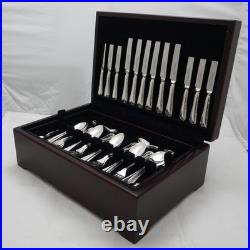 ENGLISH REED & RIBBON Sheffield Made Silver Service 62 Piece Canteen of Cutlery