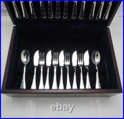 ENGLISH REED & RIBBON Sheffield Made Silver Service 62 Piece Canteen of Cutlery