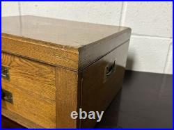 Early 1900s Oak Cased 12 Place Canteen of Plated Cutlery Set Total Of 113 Pieces
