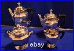Early 20th Century Christofle Four Piece Silver Plate Teaset Gallia Metal