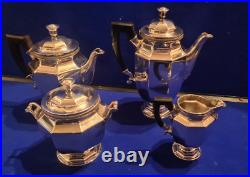 Early 20th Century Christofle Four Piece Silver Plate Teaset Gallia Metal