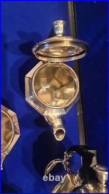 Early 20th Century Christofle Four Piece Silver Plate Teaset Gallia Metal