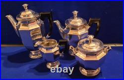 Early 20th Century Christofle Four Piece Silver Plate Teaset Gallia Metal