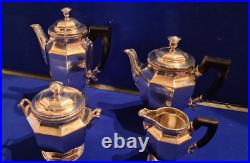 Early 20th Century Christofle Four Piece Silver Plate Teaset Gallia Metal