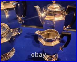 Early 20th Century Christofle Four Piece Silver Plate Teaset Gallia Metal