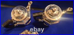 Early 20th Century Christofle Four Piece Silver Plate Teaset Gallia Metal