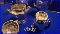 Early 20th Century Christofle Four Piece Silver Plate Teaset Gallia Metal