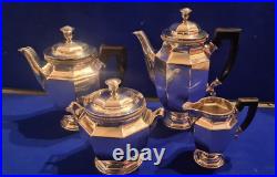 Early 20th Century Christofle Four Piece Silver Plate Teaset Gallia Metal