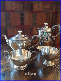 Edward Hugh Parkin Sheffield 1893-1963Silver plate Celtic design 4 piece Tea Set