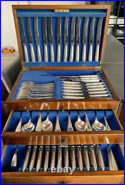 Edwardian Silver Plated Canteen Cutlery 163 Pieces 12 Place Setting JOHN TURTON