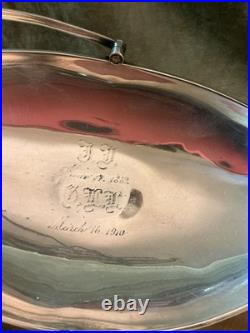 Edwardian silver plate Wilcox man / woman face bowl commemorative piece 1910