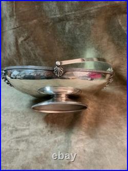 Edwardian silver plate Wilcox man / woman face bowl commemorative piece 1910