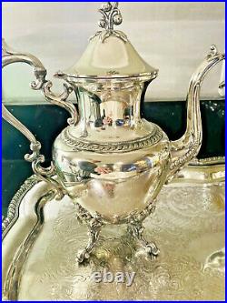 Elegant 1930s Goldfeder Silver on Copper 6 Piece Tea & Coffee Service