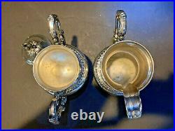 Elegant 1930s Goldfeder Silver on Copper 6 Piece Tea & Coffee Service