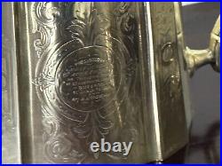 Elegant Silver Plate 1874 Antique 4 Piece Tea Service With Engraved Dedication