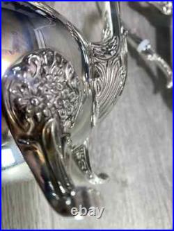 Elegant Silver Plated 4 Piece Footed Ornate Tea & Coffee Set shiny condition