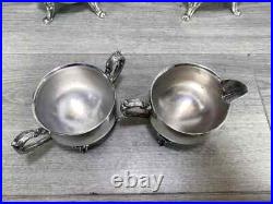 Elegant Silver Plated 4 Piece Footed Ornate Tea & Coffee Set shiny condition
