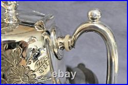 Engraved Edwardian 4 Piece Silver Plated Tea & Coffee Set