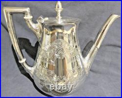 Engraved Edwardian 4 Piece Silver Plated Tea & Coffee Set