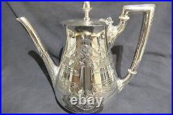 Engraved Edwardian 4 Piece Silver Plated Tea & Coffee Set