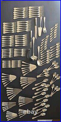 Enormous Set Antique J Fraget Romanski Silverplate Flatware Set 161 Pieces Rare