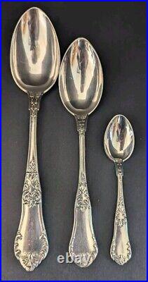 Enormous Set Antique J Fraget Romanski Silverplate Flatware Set 161 Pieces Rare